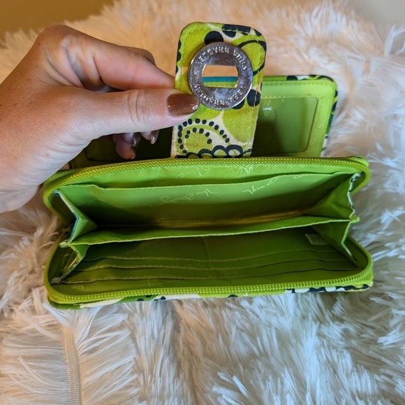 Vera Bradley RFID Turnlock Wallet Tropical Baroque Zip Around Quilted Fabric - Picture 7 of 12